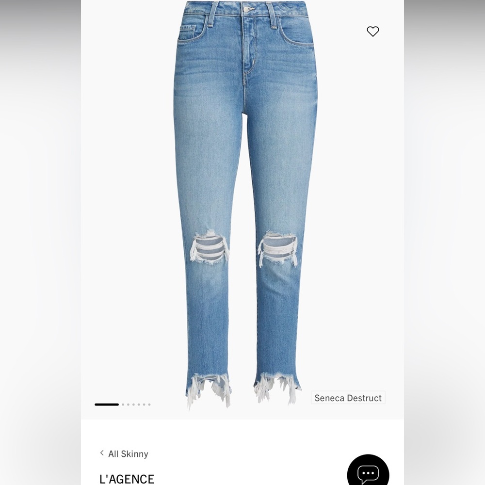L’AGENCE Jeans : High Rise Classic Braise : Skinny Maigre : Slightly worn